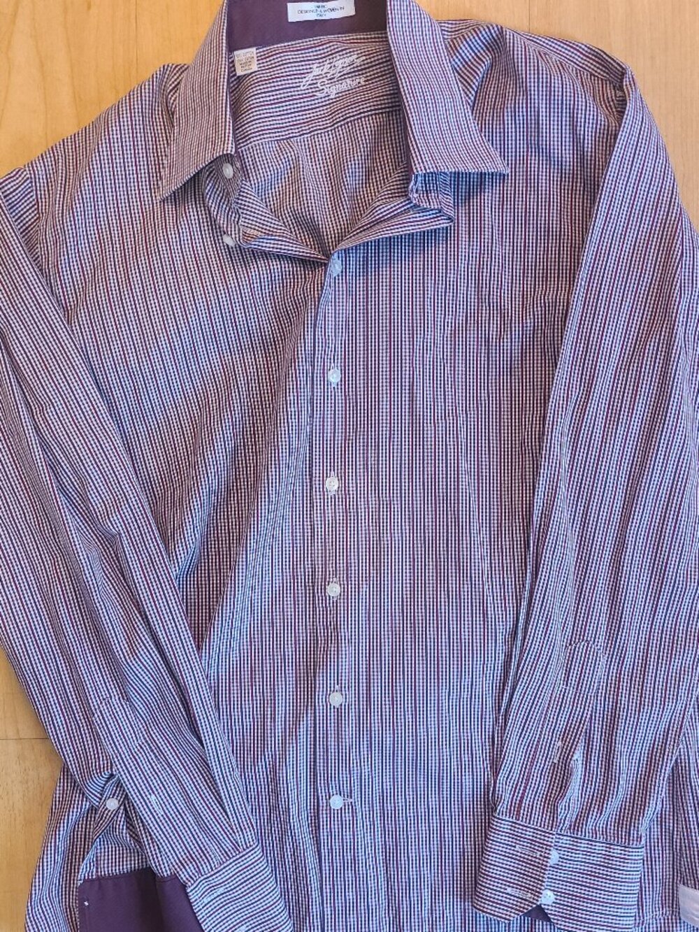 Jack Victor Signature Mens Shirt Long Sleeve Purple Check Italian Fabric Canada